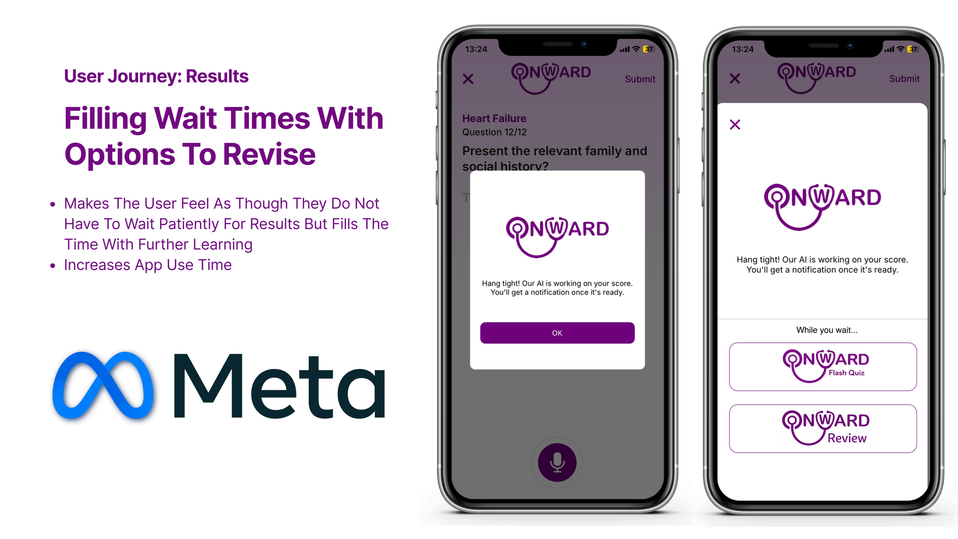 While you wait — revision options replace the empty waiting state